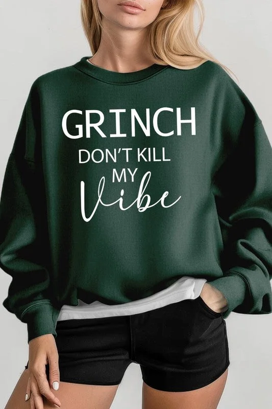 Grinch Don't Kill My Vibe Graphic Sweatshirts Hoodie with Elastic Waist Stretchable Comfortable Grinch Don't Kill My Vibe Graphic Sweatshirts Hoodie with Elastic Waist Stretchable Comfortable