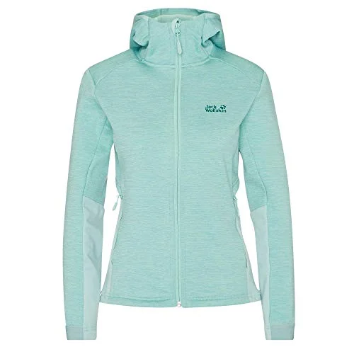 Jack Wolfskin Damen Morning Sky Jacket Women Sweatshirt Frau, Green Haze, XL Hoodie with Emblem Brand Identity Jack Wolfskin Damen Morning Sky Jacket Women Sweatshirt Frau, Green Haze, XL Hoodie with Emblem Brand Identity