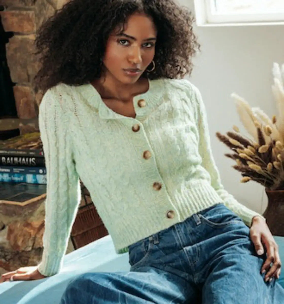 27 Miles - Karlina Sweater in Meadow Mesh Sweater Canvas Denim