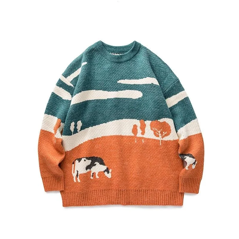 Korean Casual Knitted Sweater Beaded Sweater Sequined Faux Fur