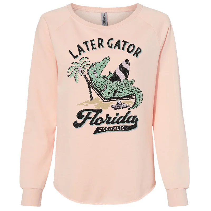 Later Gator Florida Crewneck Sweatshirt Hoodie with Elastic Cuffs Stretchable Comfortable Later Gator Florida Crewneck Sweatshirt Hoodie with Elastic Cuffs Stretchable Comfortable