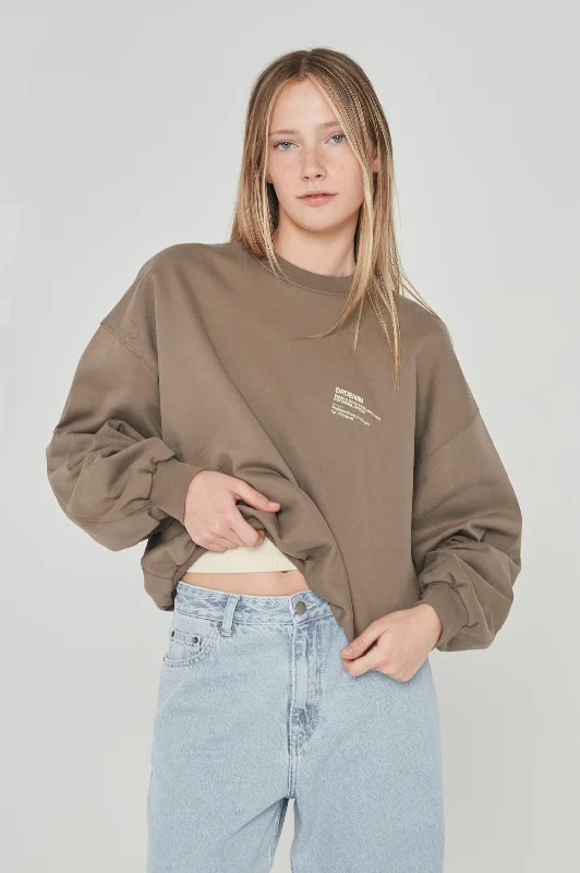 Lizl Sweatshirt - Walnut Hoodie with Pocket Utility Practical