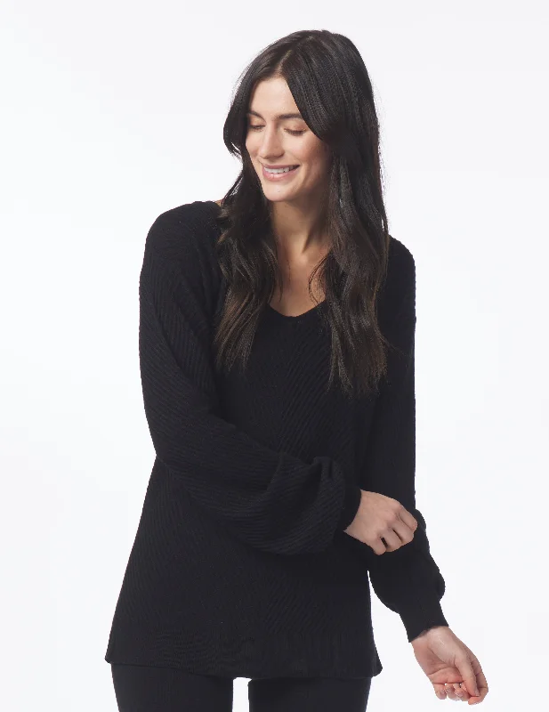 Luxury Rib Sweater: Black Lightweight Heavyweight Midweight