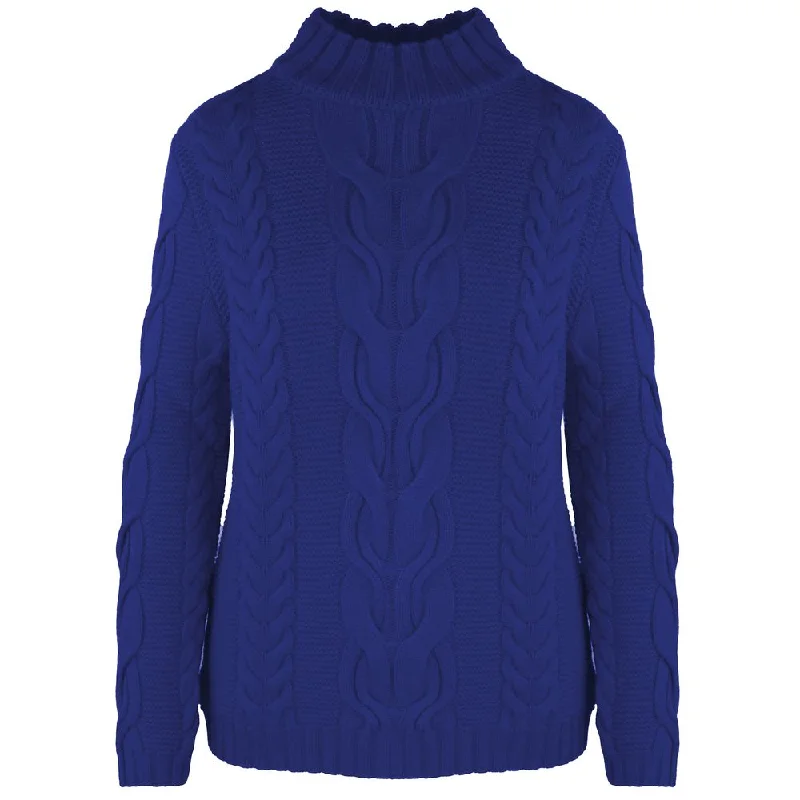 Malo Blue Wool Sweater Velvet Chenille Corduroy