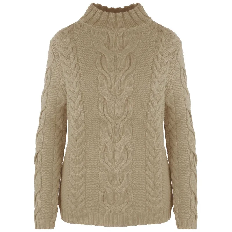 Malo Brown Wool Sweater Terry Blend Velvet Blend Canvas Blend
