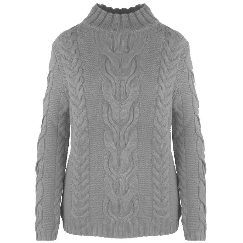 Malo Gray Wool Sweater Fitted Loose Oversized