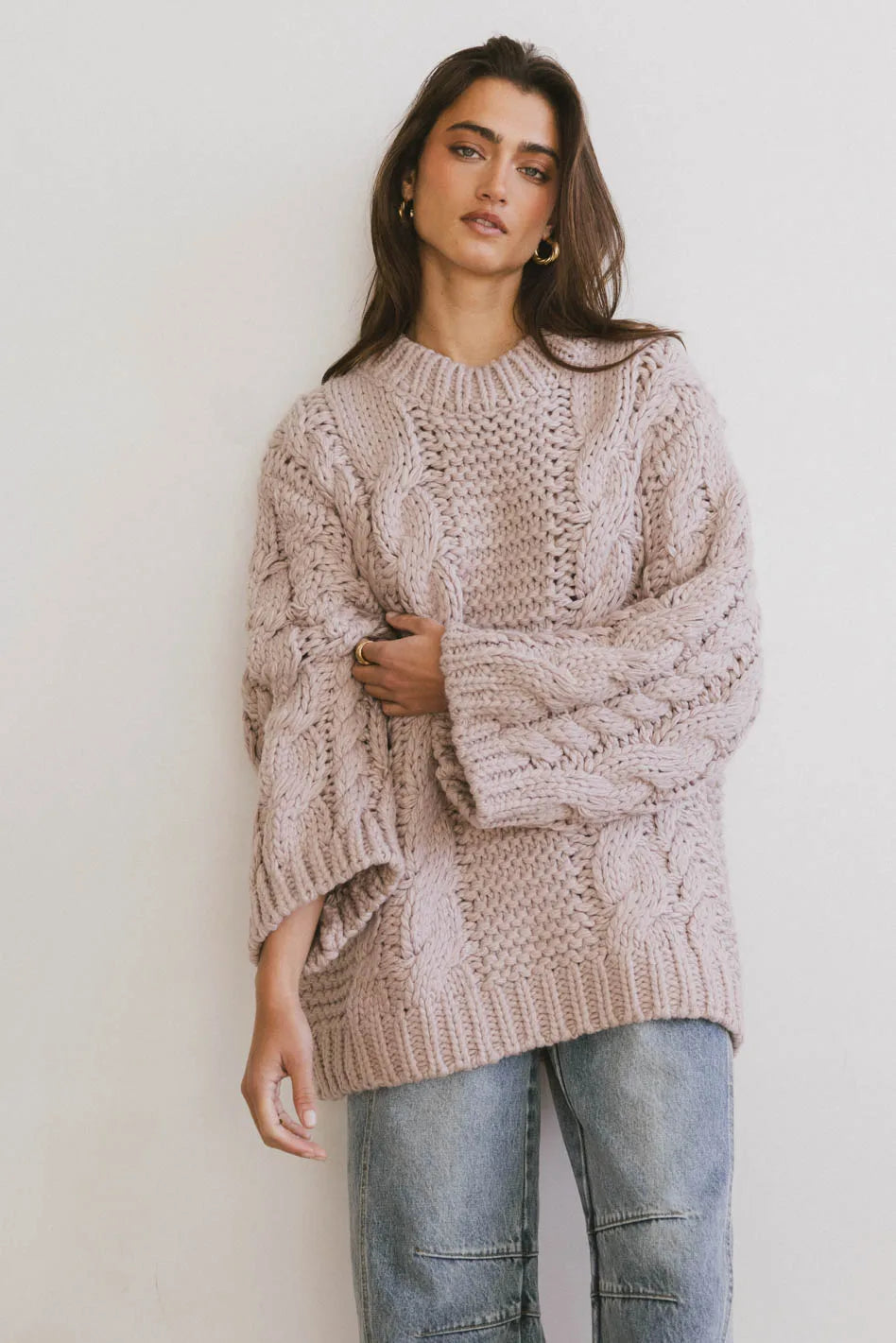 Melanie Oversized Sweater Fleece Sweater Nylon Polyester