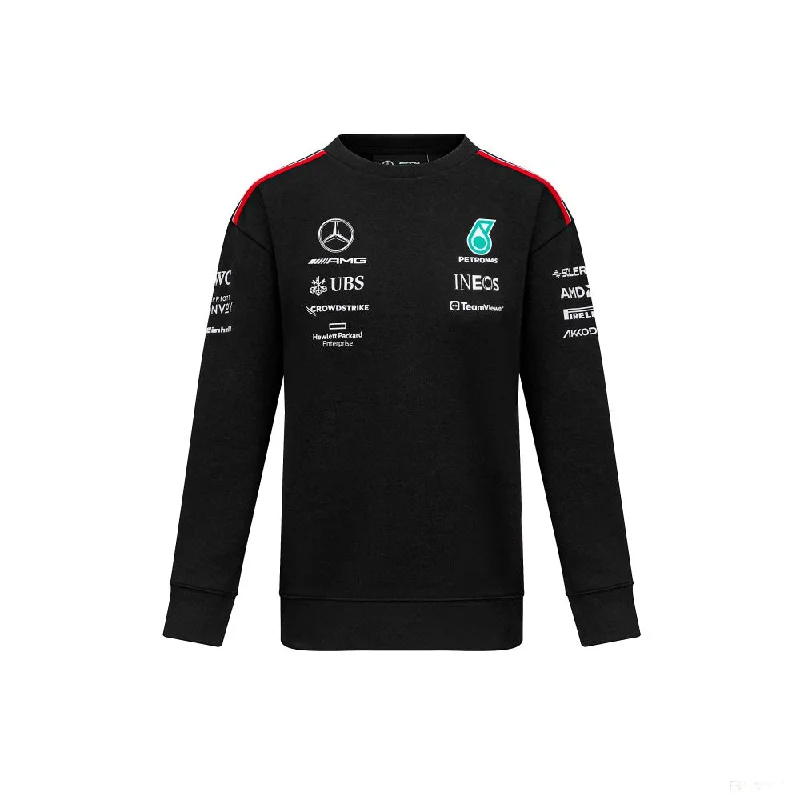 Mercedes Team Womens Crew Sweatshirt, Black, 2023 Hoodie with Drop Shoulder Relaxed Streetwear Mercedes Team Womens Crew Sweatshirt, Black, 2023 Hoodie with Drop Shoulder Relaxed Streetwear