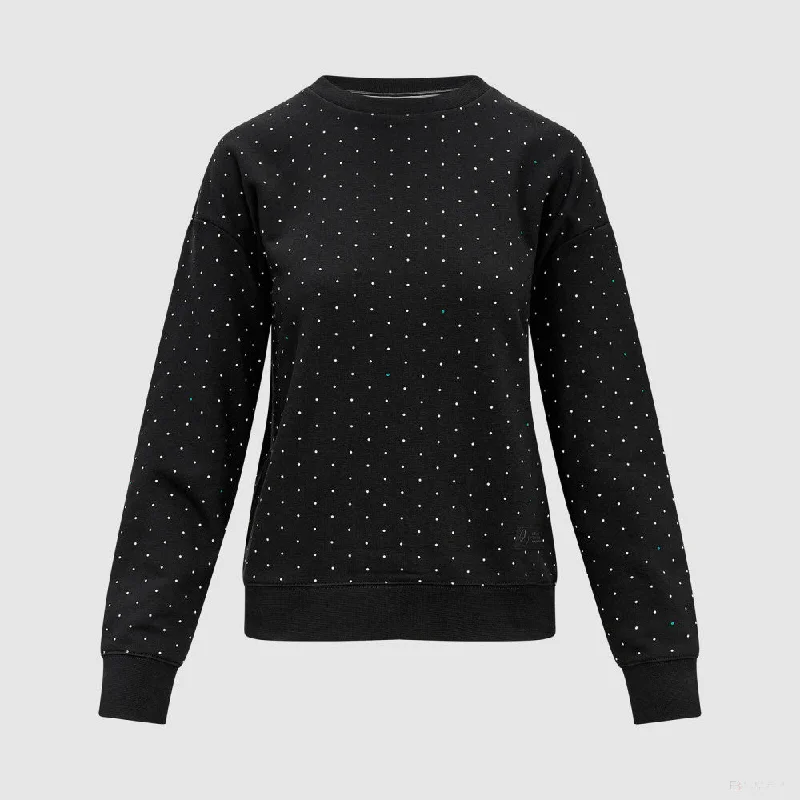 Mercedes Womens Polka Dot Crew Sweatshirt, Black Hoodie with Gradient Ombre Colorful Mercedes Womens Polka Dot Crew Sweatshirt, Black Hoodie with Gradient Ombre Colorful