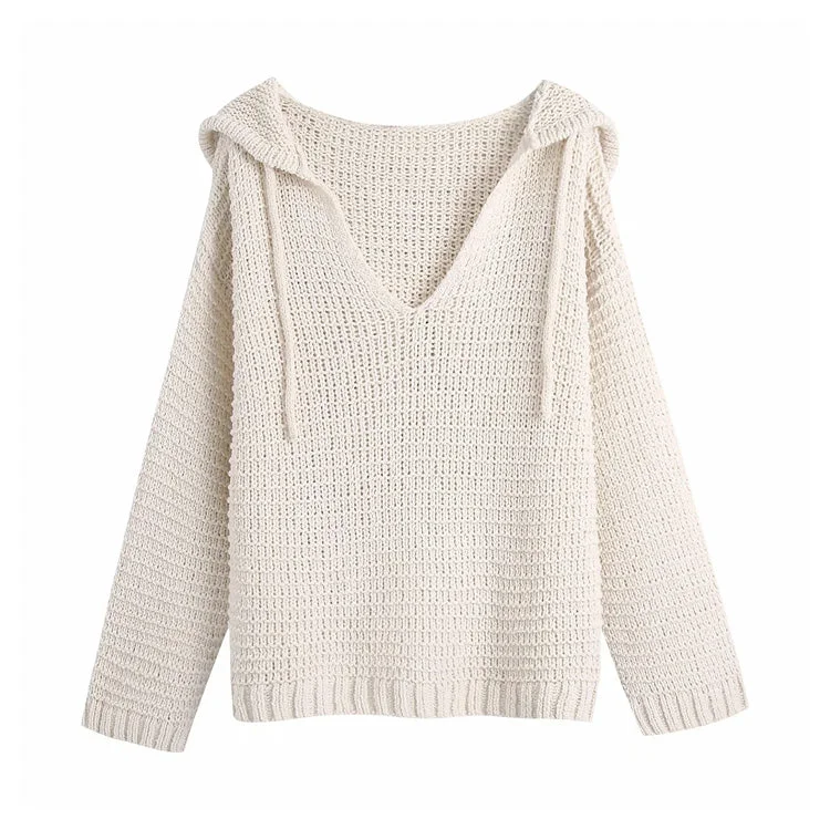 New vintage fashion long sleeve hooded loose knit 7281 Hoodie with Slit Hem Functional Movement New vintage fashion long sleeve hooded loose knit 7281 Hoodie with Slit Hem Functional Movement
