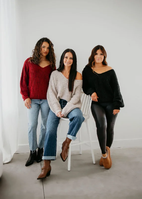 Nora Off Shoulder Sweater by Lily & Lottie Stylish Fashionable Trendy