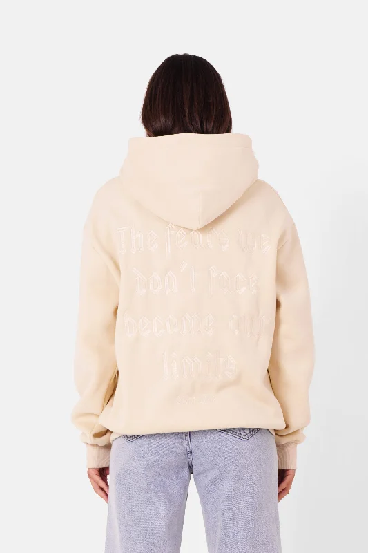 Sweatshirt logo gothique imprimé Beige Hoodie with Tie-Dye Psychedelic Retro