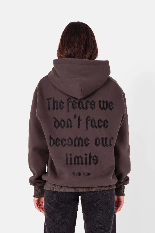 Sweatshirt logo gothique imprimé Gris foncé Hoodie with Rolled Sleeves Casual Relaxed Sweatshirt logo gothique imprimé Gris foncé Hoodie with Rolled Sleeves Casual Relaxed