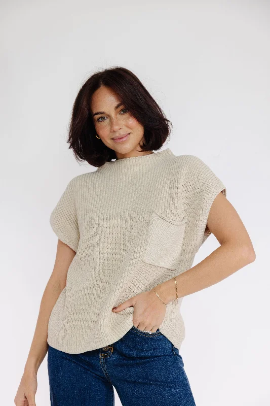 Pasco Sweater in Natural Toggled Drawstring Belted