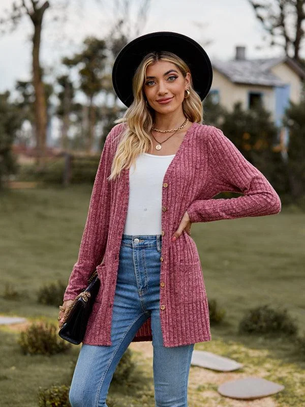 Brushed Pitted Ladies Cardigan Sweater Graphic Sweater Embroidered Appliqued
