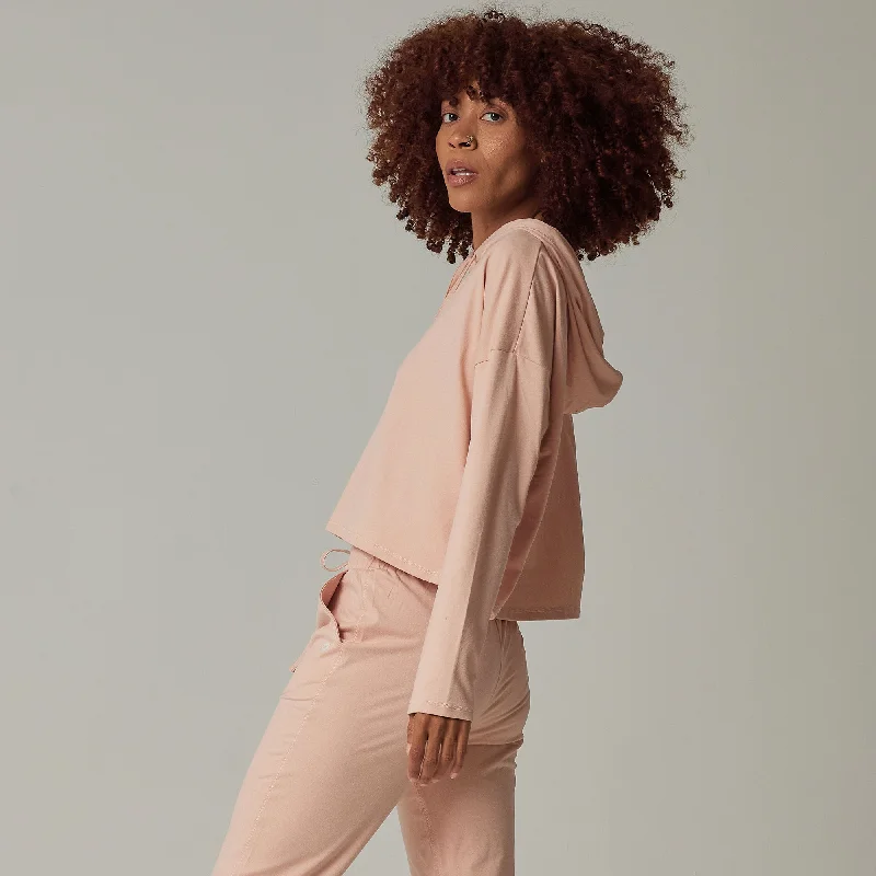 PLAY x PLAY Catalina Tech Hoodie || Blush Hoodie with Hem Detail Decorative Unique
