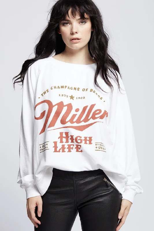 Sweatshirt Mill 203202 White Hoodie with Button Placket Classic Preppy