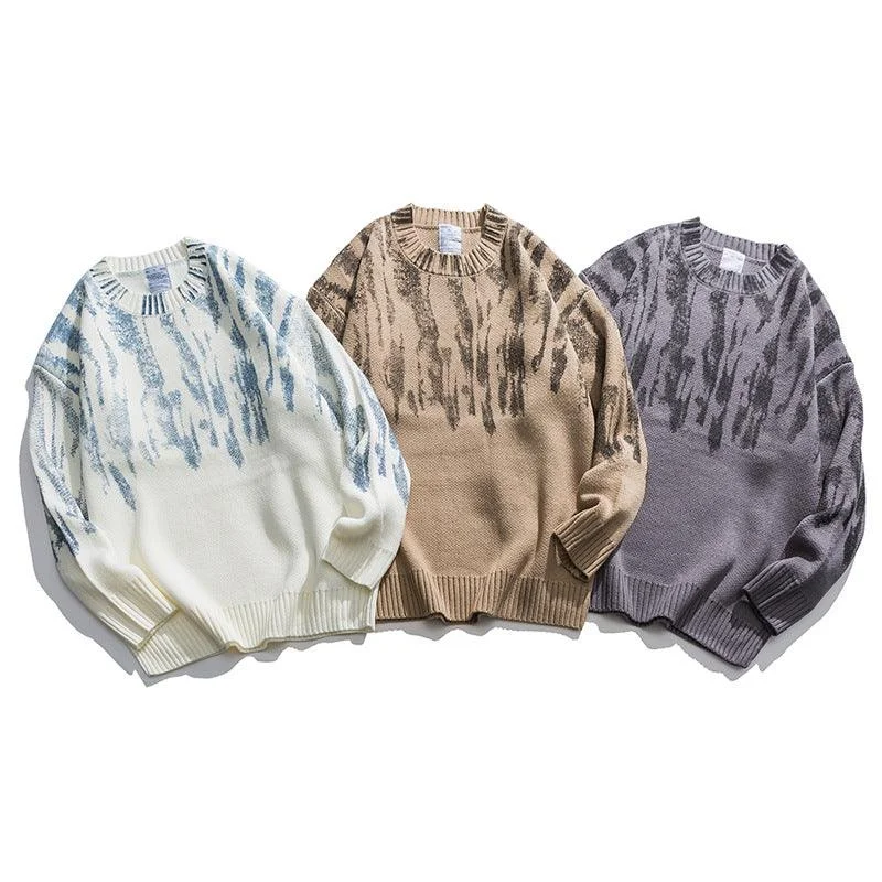 Retro Outerwear Sweaters Loose Sweaters Collared Crew Neck Turtle Neck