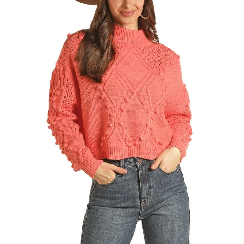 Rock and Roll Cowgirl Ladies Coral Knots Sweater #BW32T02696 Sweater Knitwear Pullover Rock and Roll Cowgirl Ladies Coral Knots Sweater #BW32T02696 Sweater Knitwear Pullover