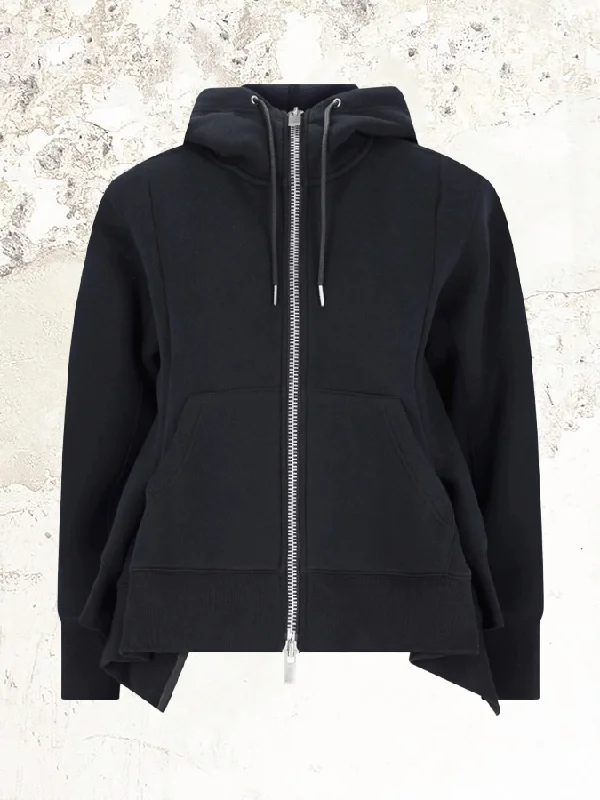 sacai asymmetric zip-up hoodie Hoodie with Frayed Bohemian Relaxed