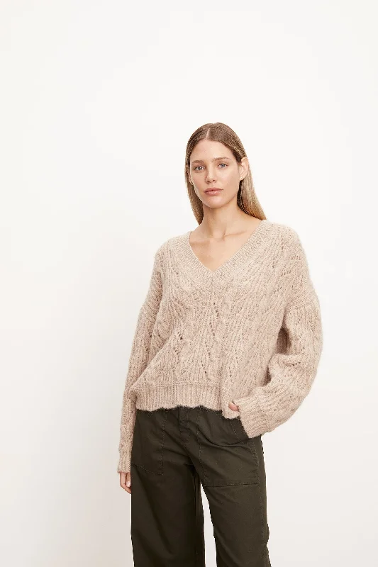 Velvet - Sade Sweater in Oatmeal Collared Crew Neck Turtle Neck
