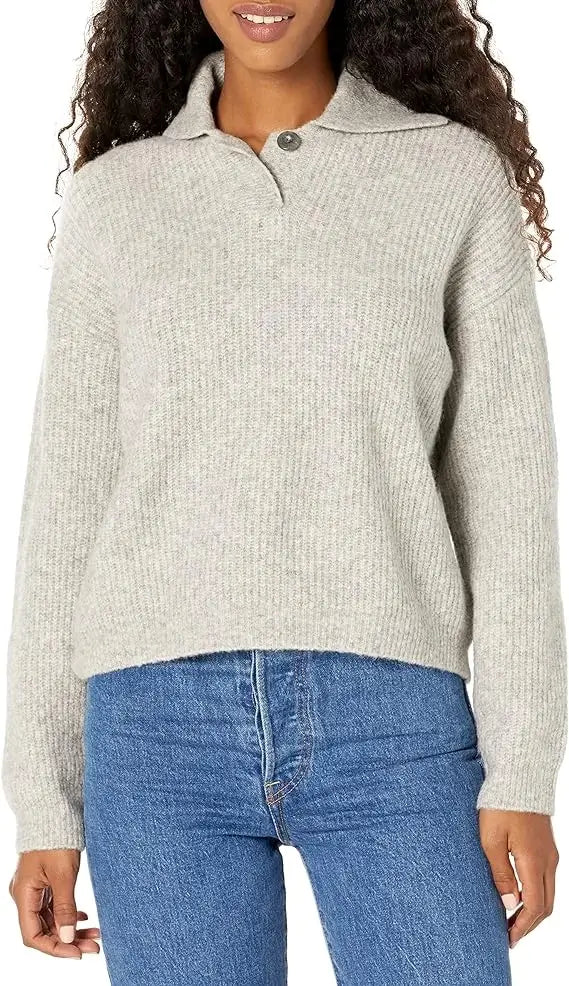 Velvet - Shay Sweater in Heather Gray Cotton Fabric Linen Fabric Terry Fabric