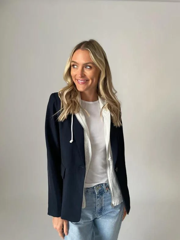 Six Fifty Blazer w/ Sweatshirt Insert Hoodie with Drop Shoulder Relaxed Streetwear