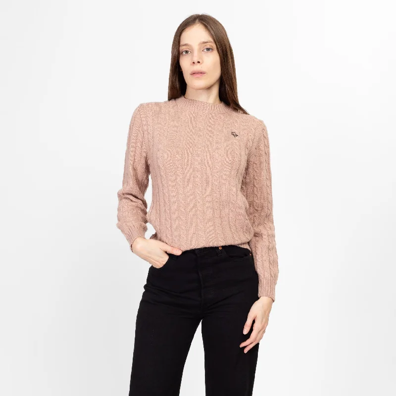 Sm-Med 80s Christian Dior Dusty Peach Sweater Open Front Closed Front Wrap Front