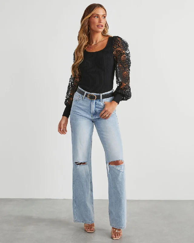 Sophia Crochet Sleeve Sweater Top Real Fur Shearling Chenille