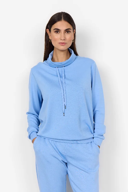 Soya Concept Banu Funnel Neck Sweatshirt Hoodie with Drawcord Adjustable Secure