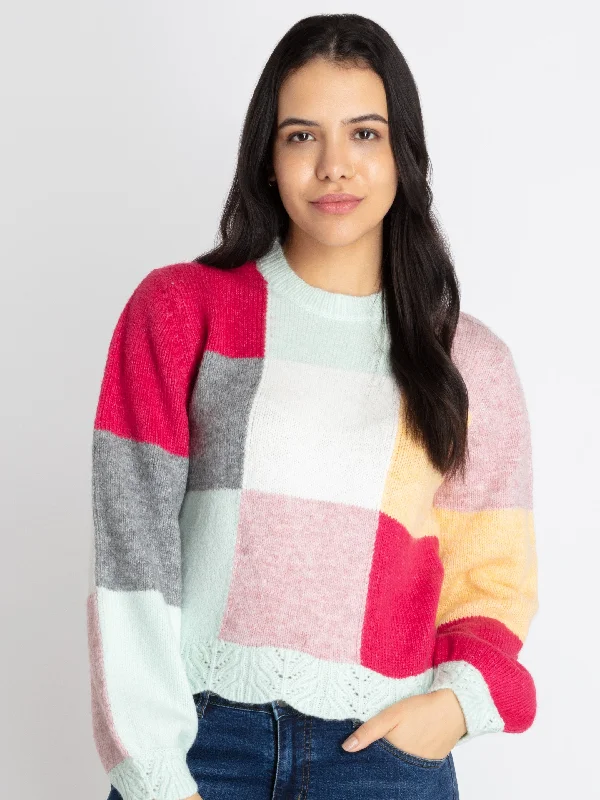 Womens Mix & Match Sweater Fleece Sweater Nylon Polyester