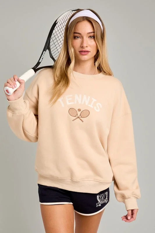 Tennis Pullover Sweater Houndstooth Herringbone Solid