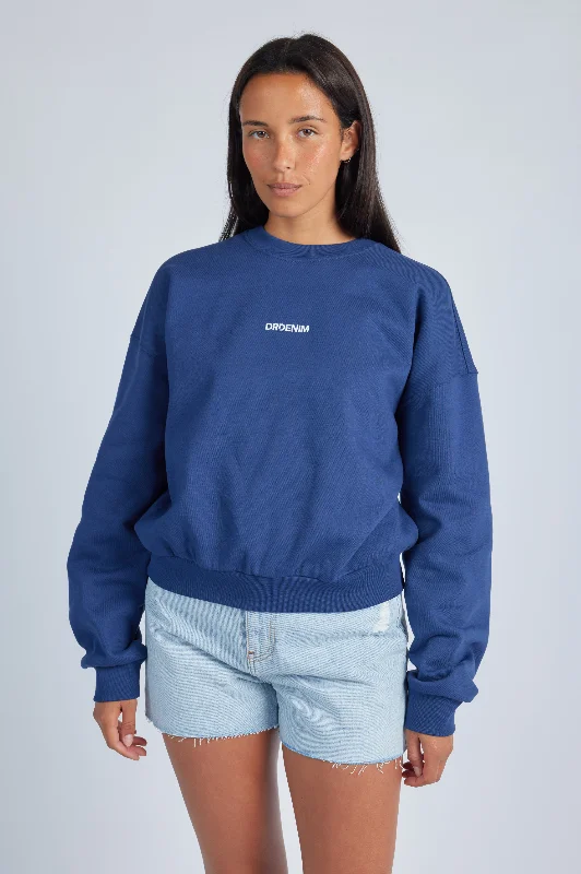 Terri Sweatshirt - Dark Ocean LT Hoodie with Print Artistic Unique