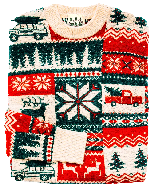 The Christmas Patchwork Sweater Layered Multi-layer Single Layer