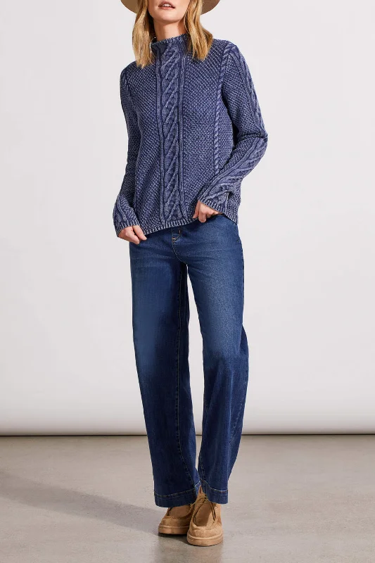 Tribal Funnel Neck Sweater Bright Pastel Dark