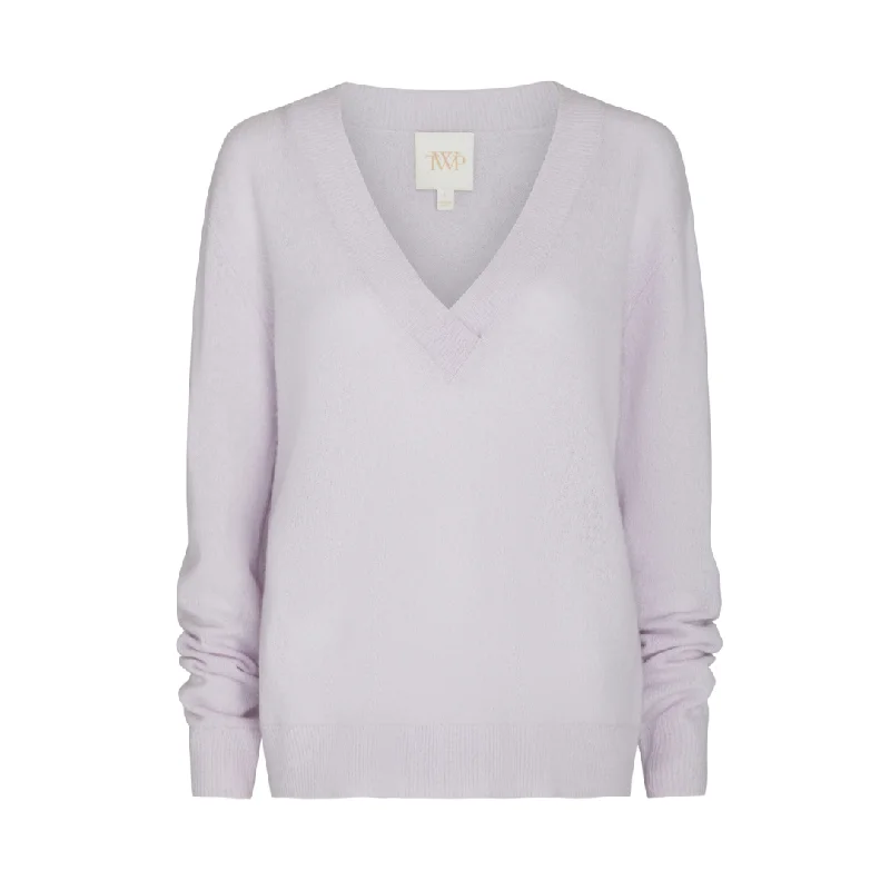 Violet Deep V Sweater Fleece Sweater Nylon Polyester