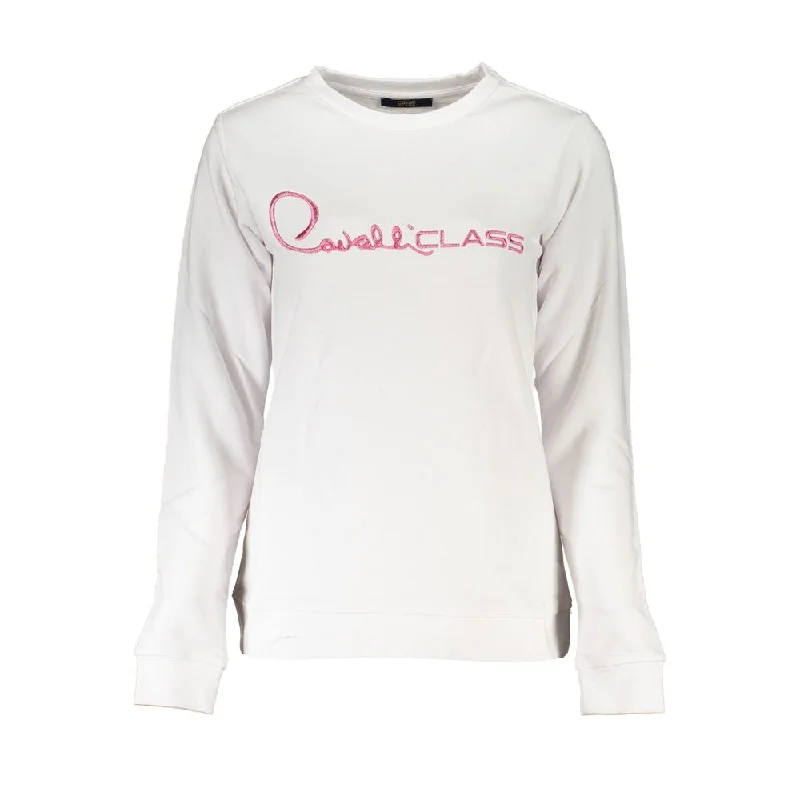 White Cotton Sweater Solid Print Embellished