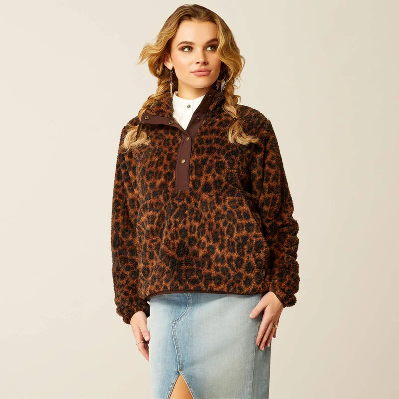 Women's Ariat Berber Snap Front Sweatshirt Hoodie with Hem Fringe Bohemian Relaxed