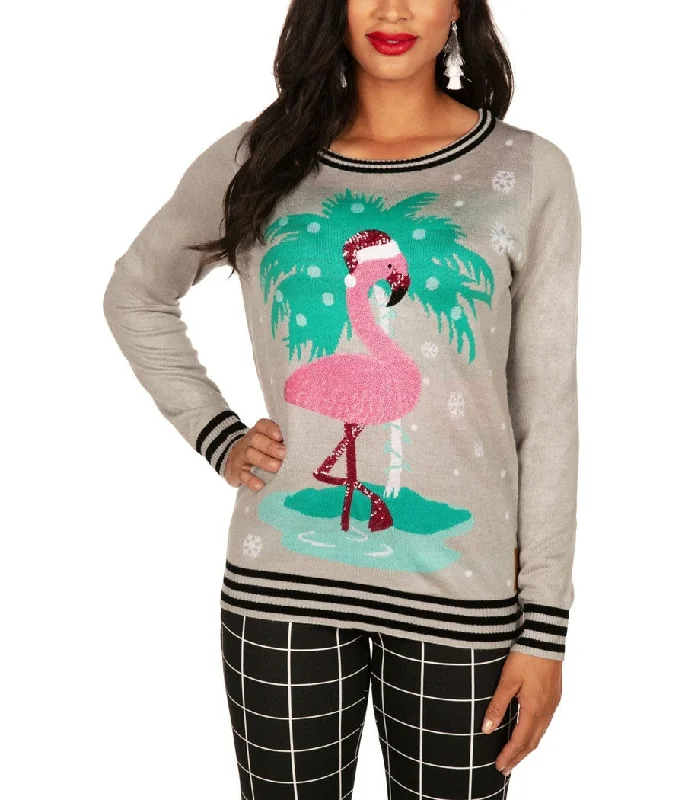 Women's Sequin Flamingo Ugly Christmas Sweater Machine Wash Dry Clean Hand Wash