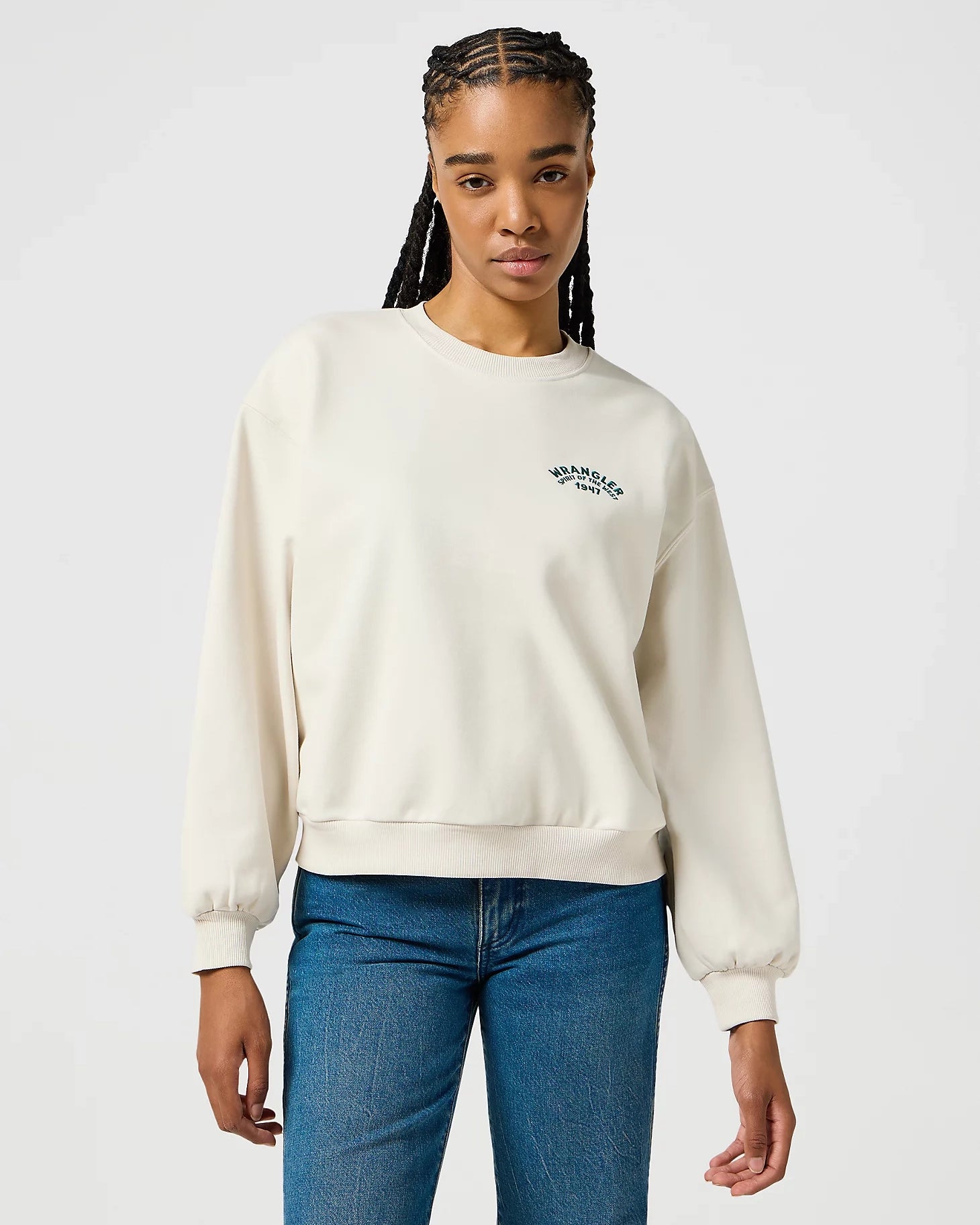 Oversized Sweatshirt in Vintage White Hoodie with Strings Custom Fit Adjustable