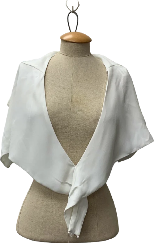 Zara White Wrap Blouse UK XS Elegant Peplum Blouse