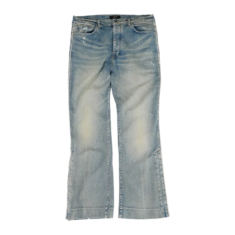 Crystal Stack Flare Jeans Chic Faded Blue Jeans