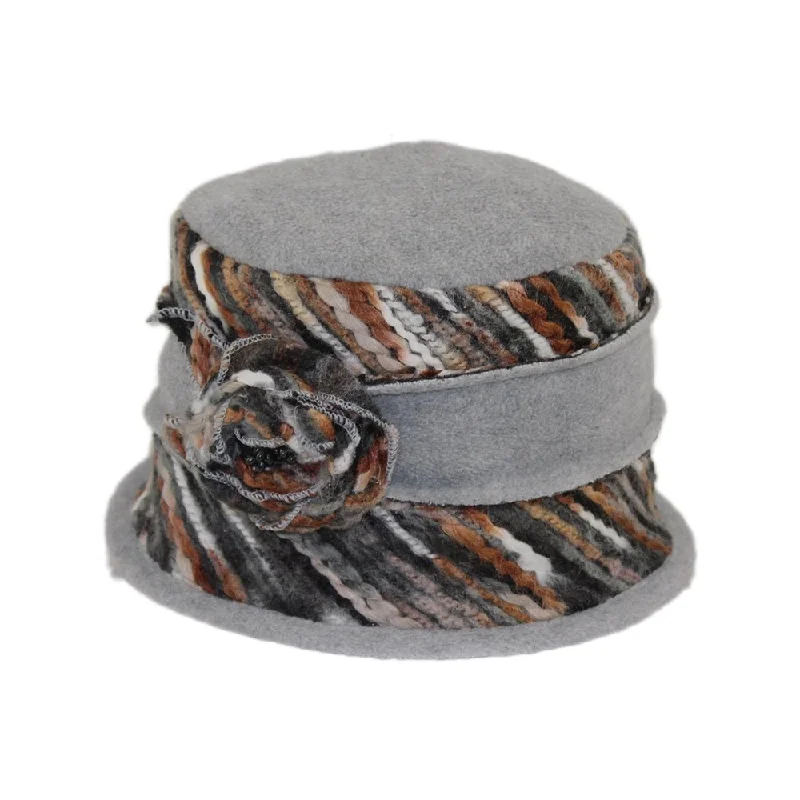 Jeanne Simmons Accessories Bucket Fleece Grey Hat (Women's) Elegant Skinny Leg Jeans