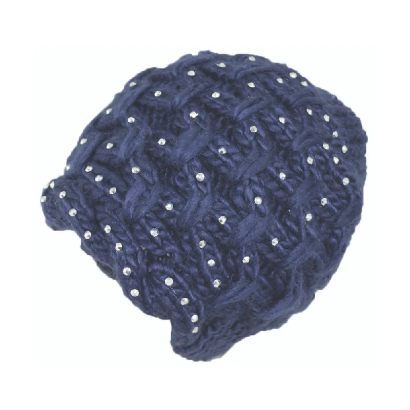 Jeanne Simmons Accessories Rhinestones Navy Cap (Women's) Fashionable Frayed Hem Denim Jeanne Simmons Accessories Rhinestones Navy Cap (Women's) Fashionable Frayed Hem Denim