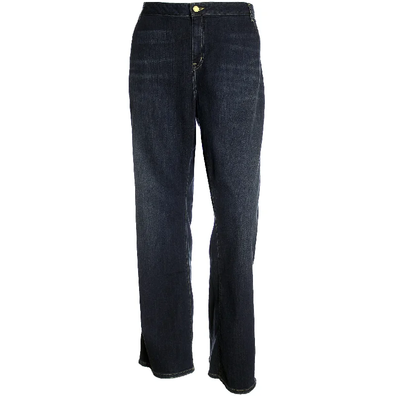 Michael Kors Blue Denim Boot Cut Jeans Trendy Patchwork Denim Jeans