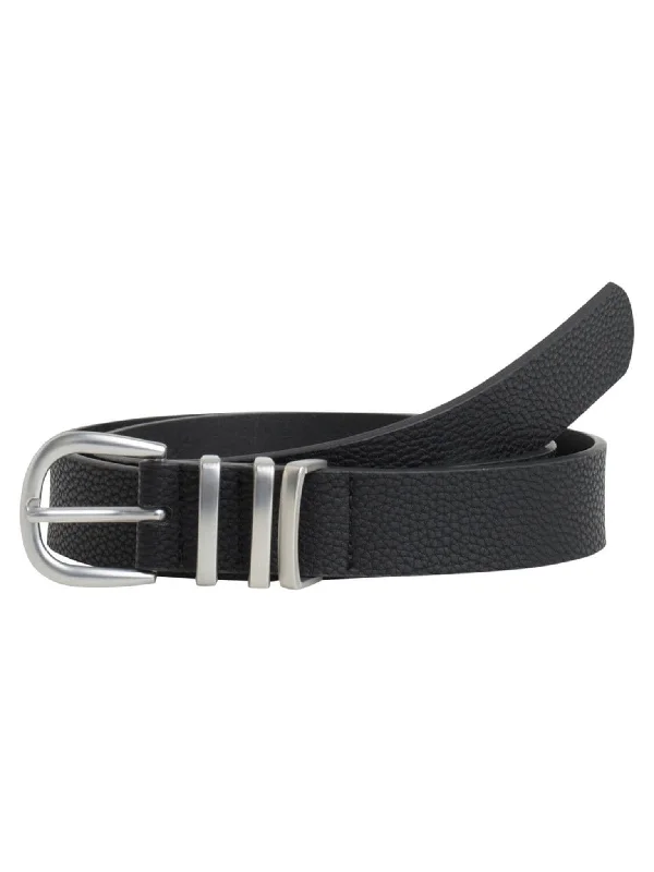 Lea Jeans Belt - Sort med Sølv Trendy Paperbag Waist Jeans