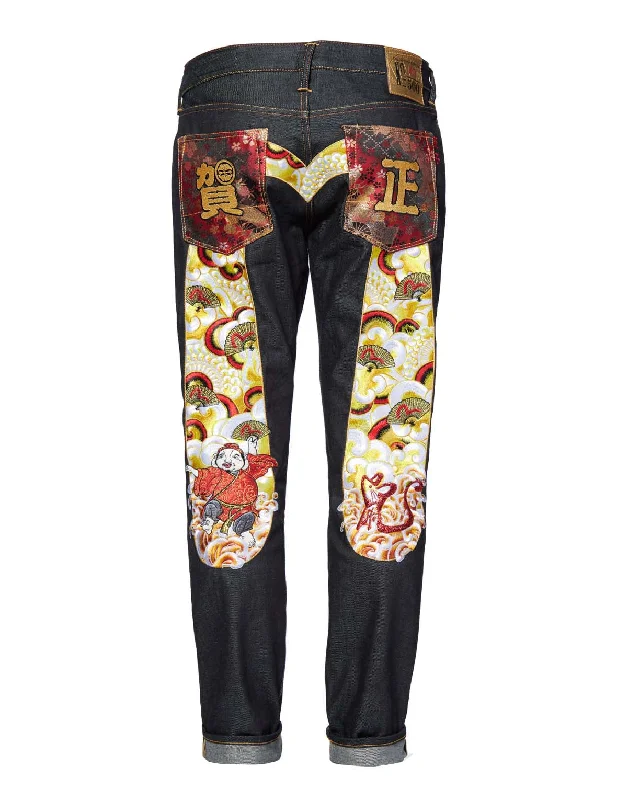 YEAR OF THE RAT CARROT-FIT SELVEDGE DENIM JEANS Comfortable Ankle Jeans