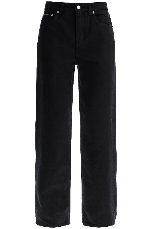 Boyfriend Jeans With 5  - Black Elegant Tapered Leg Denim