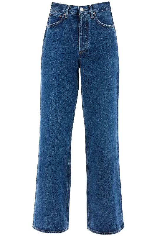 Dame Wide Leg Jeans  - Blue Elegant Skinny Leg Jeans
