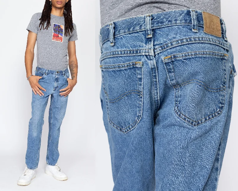 32x29 Vintage 90s Lee Jeans Fashionable Distressed Jeans